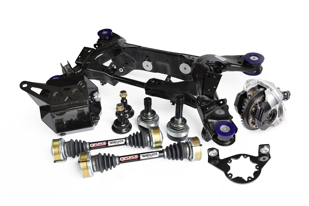 Mopar Modified Cradle & Complete 9″ IRS Axle Kit 1000hp LX Cars - Click Image to Close